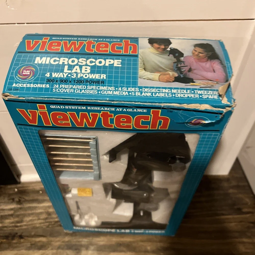 VTG 1990's Viewteck Microscope Lab 4 Way 3 Power